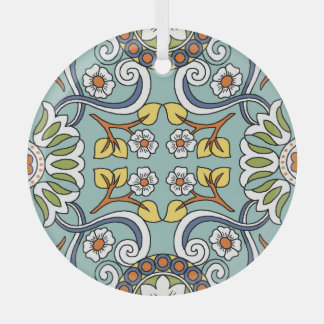 Ornement En Verre Médaillon Turc style Motif Vintage