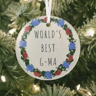 Ornement En Verre Meilleur cadeau de vacances G-Ma du monde