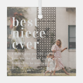 Ornement En Verre Meilleure nièce | Devis et cadeau photo