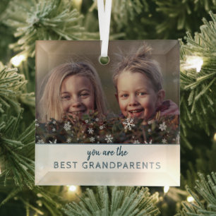 Ornement En Verre Meilleurs grands-parents Snowflakes Conserver la p