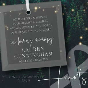 Ornement En Verre Mémorial Moderne Élégant Simple Chic