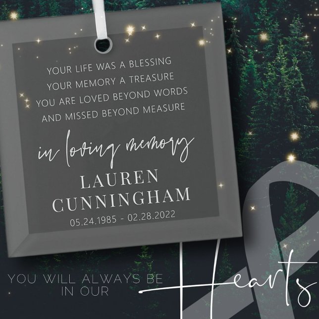 Ornement En Verre Mémorial Moderne Élégant Simple Chic (Créateur téléchargé)