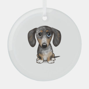 Ornement En Verre Merle Dapple Dachshund mignon chien Wiener