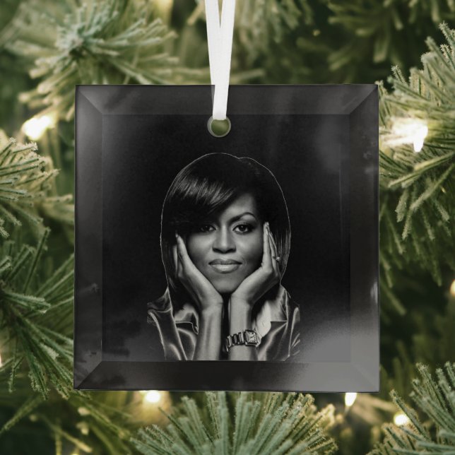 ORNEMENT EN VERRE MICHELLE OBAMA (Insitu)