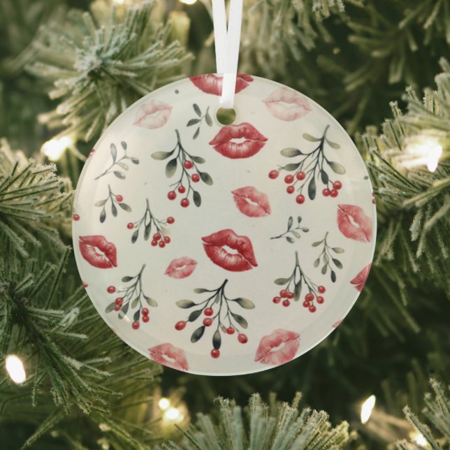 Ornement En Verre Mistletoe Kisses (Insitu)