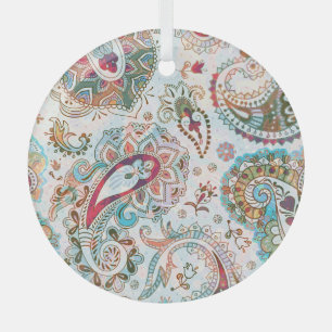 Ornement En Verre Modèle floral ethnique jacobéen