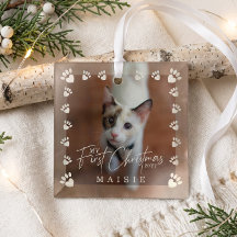 Mon Premier Noël Photo Personnalisée de Chat avec