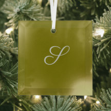 Monogramme initiale minimaliste vert sauge