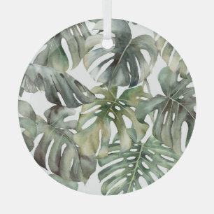 Ornement En Verre Monstère tropicale Big Watercolor Motif