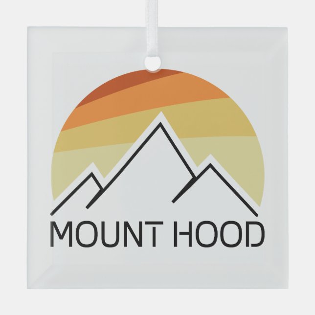 Ornement En Verre Mont Hood Oregon Rétro (Recto)