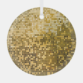 Ornement En Verre Mosaïque d'or : Carreaux Carrés Texture.