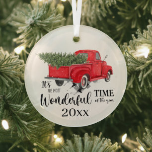Ornement En Verre Most wonderful time Christmas add year