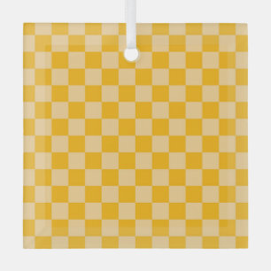 Ornement En Verre Motif à carreaux crème d'agrumes
