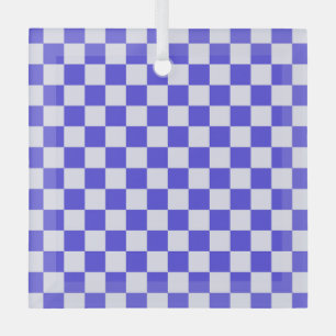 Ornement En Verre Motif à carreaux crème de myrtille