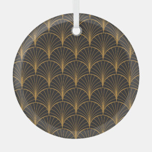 Ornement En Verre Motif de cercles géométriques Art Déco