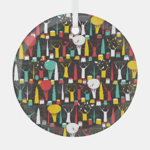 Ornement En Verre Motif de tapisserie  à main