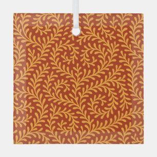 Ornement En Verre Motif de vigne feuillue jaune doré