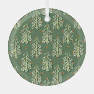 Ornement En Verre Motif d'illustration des arbres de Noël