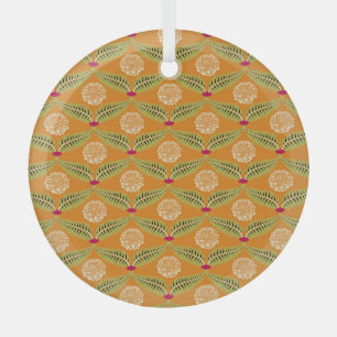 Ornement En Verre Motif d'illustration traditionnel indien.