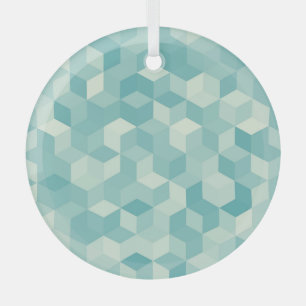 Ornement En Verre Motif Hexagonal bleu sans fil