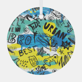 Ornement En Verre Motif Monster Hand Drawn Kids