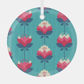 Ornement En Verre Motif sans couture rétro à fleurs.