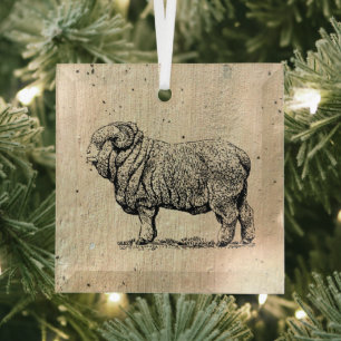 Ornement En Verre Mouton vintage