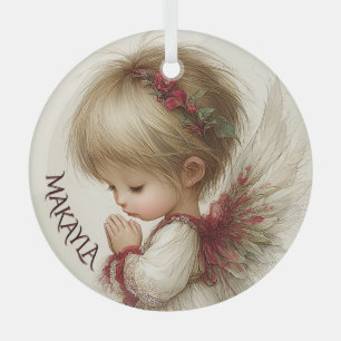 Ornement En Verre Murmures d'Hiver – Enfant Fée avec Cardinal