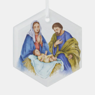 Ornement En Verre Nativité Christian Jésus naissance