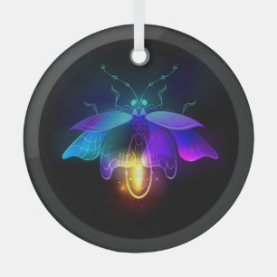 Ornement En Verre Neon Firefly sur noir