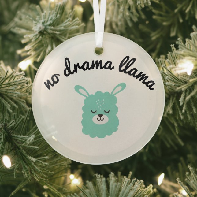 Ornement En Verre No Drama Llama (Insitu)