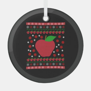 Ornement En Verre Noël Apple