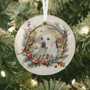 Ornement En Verre Noël Labrador Retriever Fêtes