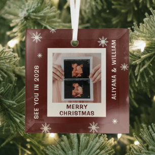 Ornement En Verre Noël personnalisé pour bébé à venir grossesse