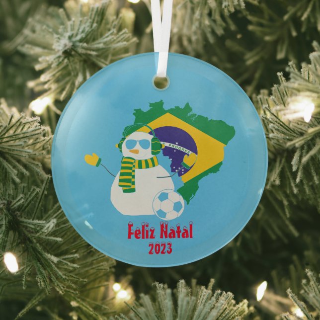 Ornement En Verre Noël Portugais Snowman (Insitu)