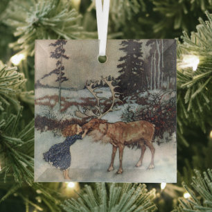 Ornement En Verre Noël Vintage, Illustration La Reine Des Neiges
