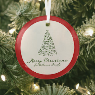 Ornement En Verre Noeud rouge Noël moderne