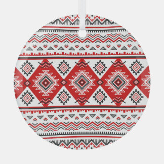 Ornement En Verre Noir noir rouge, motifs ukrainiens.