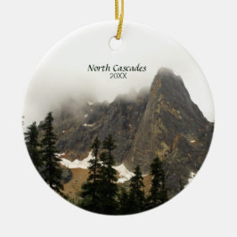 Ornement En Verre North Cascades Fog sur Mountain Photo