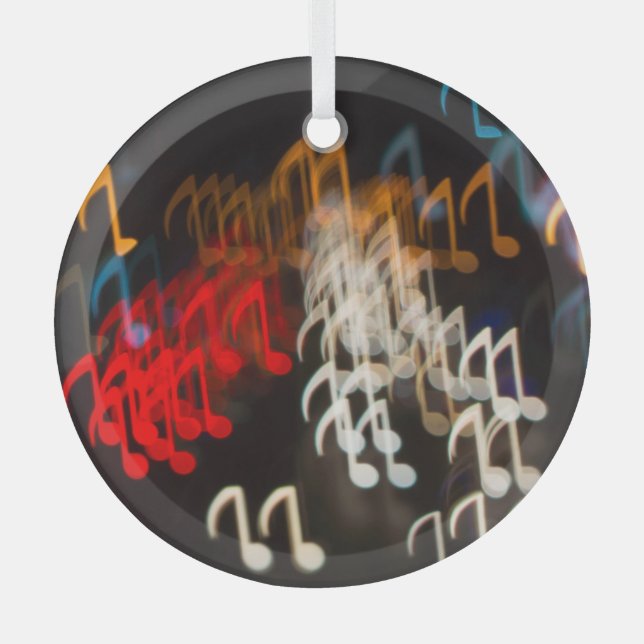 Ornement En Verre notes musicales Abstraites : lumières bokeh arrièr (Recto)