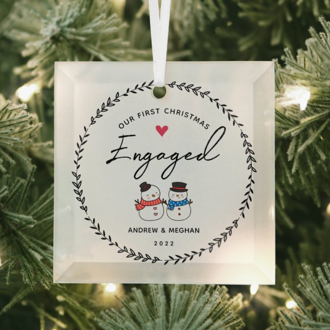 Ornement En Verre Notre 1er Noël Engagé (Insitu)