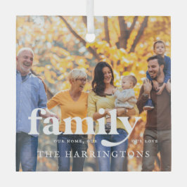 Ornement En Verre Notre amour | Nom de famille Citation et cadeau ph