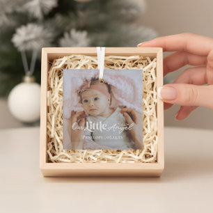 Ornement En Verre Notre petit ange doux nouveau-né Photo souvenir