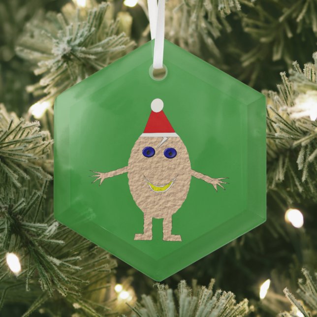 Ornement En Verre Oeuf de Noël amusant (Insitu)