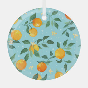 Ornement En Verre Oranges, fleurs : textile sans couture motif.