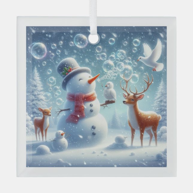 Ornement En Verre Ordre de White Christma (Recto)