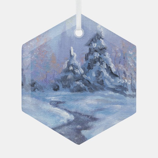 Ornement En Verre Organisation "Solstice d'hiver" (Recto)