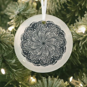 Ornement En Verre Paisley Lace Mandala
