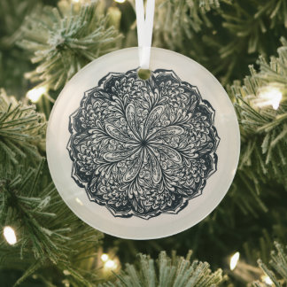 Ornement En Verre Paisley Lace Mandala