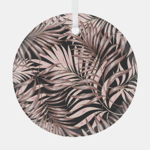 Ornement En Verre Palme tropicale : Modèle Floral Jungle.